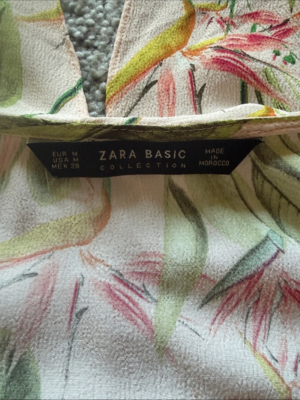 Zara White Tropical Off-Shoulder Floral Crop TopRuffle Size M - Picture 5 of 5